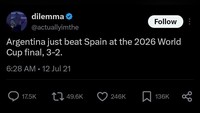 Tweet Tahun 2021 Prediksi Argentina Menang Lawan Spanyol, Netizen Debat