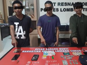 5 Pengedar-Pemakai Sabu di Lombok Timur Ditangkap, Polisi Sita Obat Keras