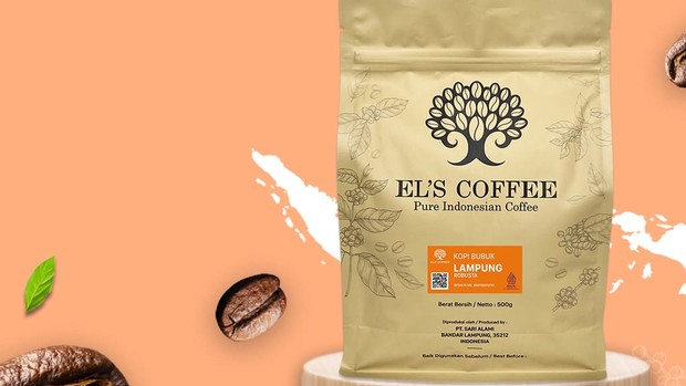 Kopi Lampung dari El's Coffee mengandalkan biji robusta berkualitas dengan karakter rasa yang kuat dan khas.