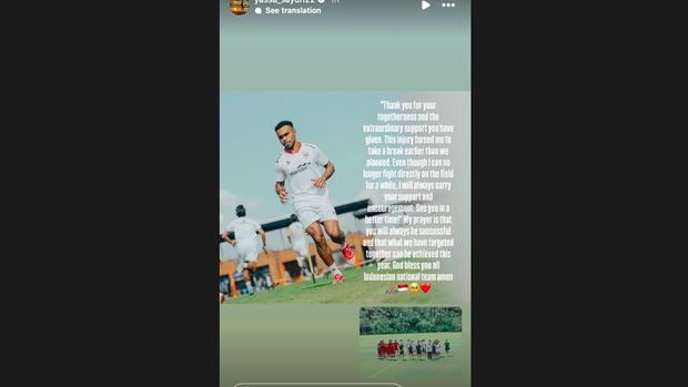 SOCCER/YAKOB SAYURI Yakob Sayuri. Tangkapan Layar Instagram