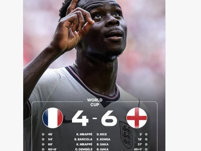 Inggris vs Prancis Hujan Gol, Netizen: Pertandingan Gila