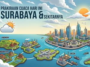 Cuaca Surabaya Hari Ini Berawan, Tapi Panas Tembus 33 Derajat Celsius