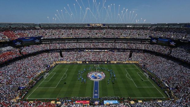 Spanyol vs Argentina Kembang api meramaikan jelang kickoff Spanyol vs Argentina.