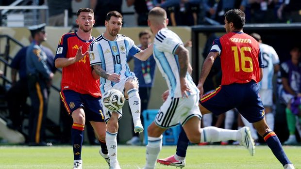 Lionel Messi belum bisa banyak bantu Argentina pada babak kedua.