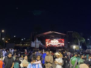 Keseruan Nobar Piala Dunia di Taman Bhaypark Polda Babel