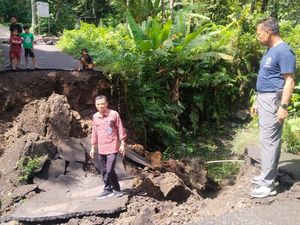 Jembatan di Sidemen Karangasem Putus Usai Hujan Deras