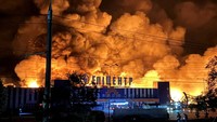 Mal di Ukraina Terbakar Kena Sasaran Drone Rusia