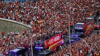 Spanyol Pawai Juara Piala Dunia, Kota Madrid Jadi 'Merah'