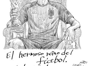 Komikus Jepang Bikin Ilustrasi Lamine Yamal Pegang Piala