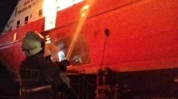 Kapal yang Terbakar di Muara Baru Jakut Milik Basarnas