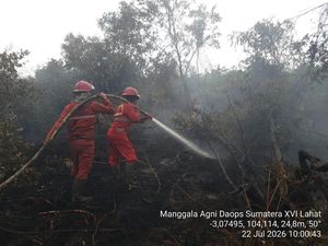 Tim Manggala Agni Padamkan 3 Hektare Lahan Terbakar di PALI