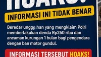 Korlantas Polri: Jangan Percaya Hoaks Polisi Akan Denda Rp 250 Ribu untuk Ban Gundul