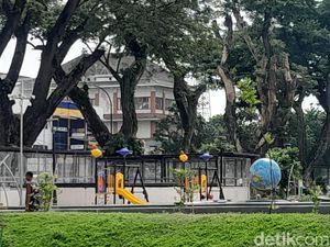 Warga Ngeluh Fasilitas Bermain Anak di Lapangan Merdeka Medan Banyak yang Rusak