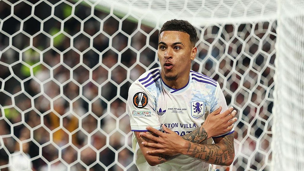 Morgan Rogers punya selebrasi serupa dengan Cole Palmer. (Getty Images/Dan Mullan)