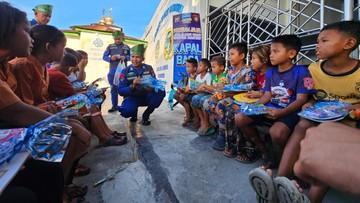 Jelajah 'Jalur' Polda Riau Hadirkan Tawa Ceria Anak-anak Panipahan