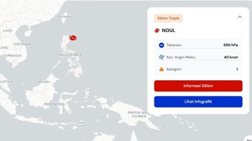 Siklon NOUL Terdeteksi, Kepri dan Kaltara Berpotensi Alami Cuaca Ekstrem