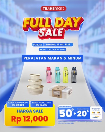 Di Transmart Full Day Sale Ada Peralatan Makan-Minum Mulai Rp 12.000