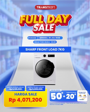 Mesin Cuci Sharp Diskon Rp 2 Juta di Transmart Full Day Sale