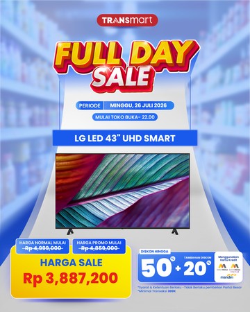 Beli Smart TV 43 di Transmart Full Day Sale Diskonnya Jutaan