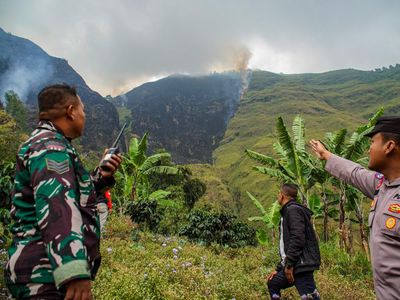 Petugas Sisir Titik Api di Kawasan Hutan Bromo