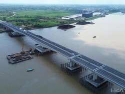 Jembatan Musi V di Tol Palembang-Betung Kelar Diaspal