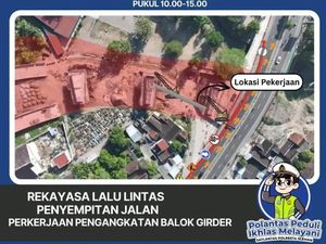 Ada Pemasangan Girder, Hindari Jalan Solo-Jogja Barat RS Panti Rini Sleman
