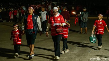 Suporter Merah Putih Ramaikan Pakansari Sambut Laga Indonesia vs Kamboja