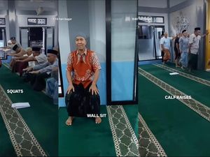 Viral Momen Pegiat Kebugaran Ajak Lansia Olahraga Bareng di Masjid Seusai Salat Subuh