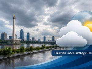 Surabaya Berawan tapi Agak Gerah dengan Suhu 31 Derajat Celsius