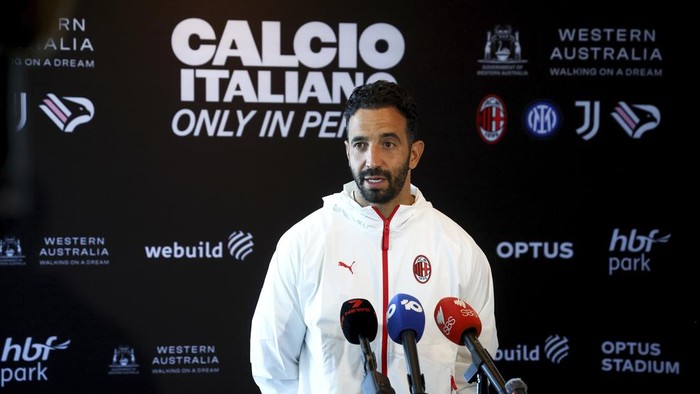 PERTH, AUSTRALIA - JULY 28: Ruben Amorim of AC Milan looks on during an AC Milan Press Conference at Crown Hotel on July 28, 2026 in Perth, Australia.  (Photo by Giuseppe Cottini/AC Milan via Getty Images)