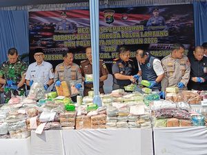 Polda Lampung Musnahkan 119 Kg Sabu-58 Kg Ganja, Nilainya Capai Rp 264,9 M