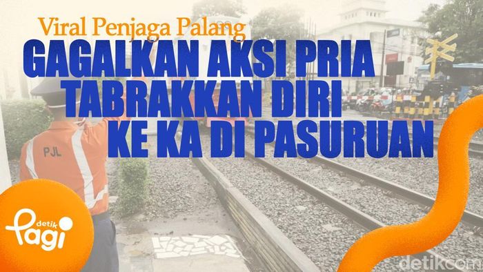 Video Viral Penjaga Palang Gagalkan Aksi Pria Tabrakkan Diri ke KA di Pasuruan 