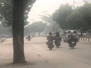 Karhutla Tumbang Nusa Belum Padam, Kabut Asap Selimuti Palangka Raya