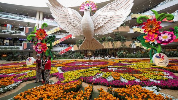 Merpati Bunga Raksasa Jadi Ikon Festival Medellin