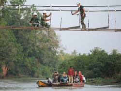 Jembatan Garuda Way Bungur Lampung Diyakini Bisa Dilintasi Awal Agustus