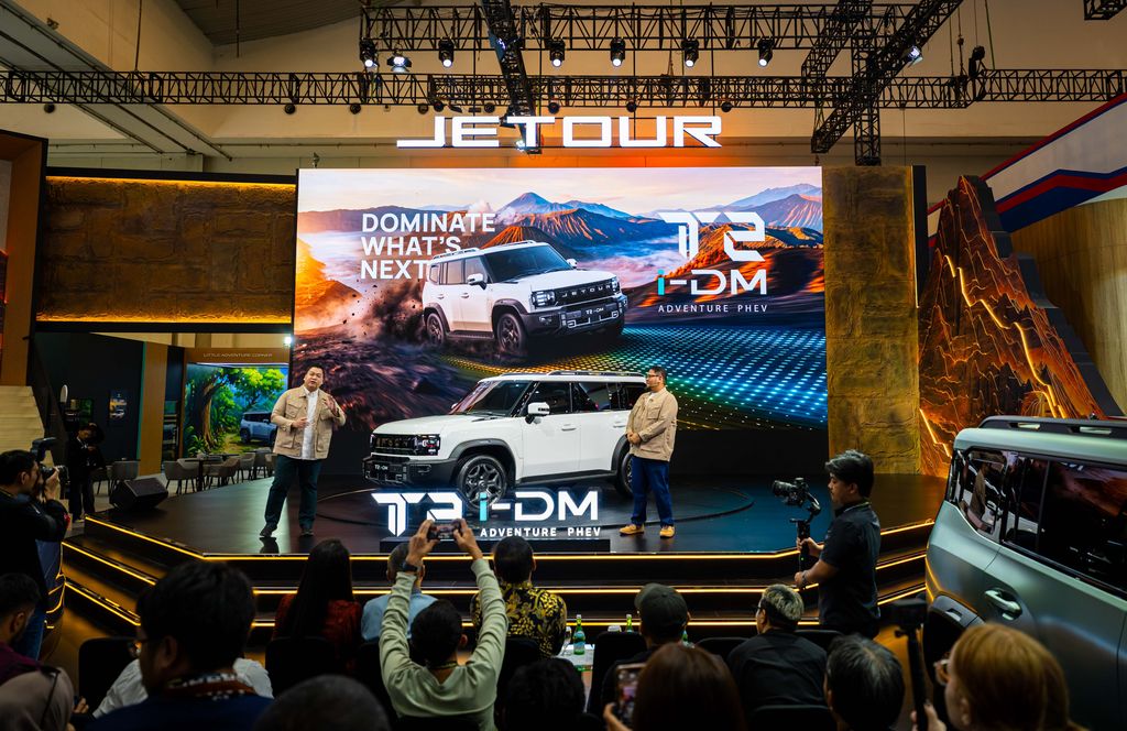 Jetour merilis T2 i-DM  pada penyelenggaraan Gaikindo Indonesia International Auto Show (GIIAS) 2026. (CNBC Indonesia/Ferry Sandi)