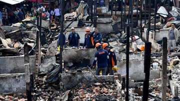 Kebakaran Pasar Sepinggan Hanguskan 250 Kios, Inafis Kumpulkan Bukti