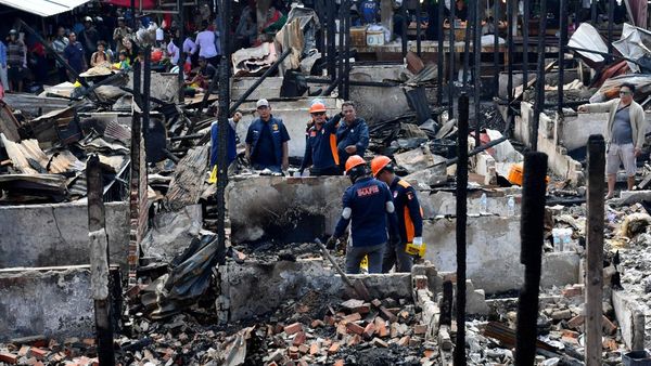Kebakaran Pasar Sepinggan Hanguskan 250 Kios, Inafis Kumpulkan Bukti