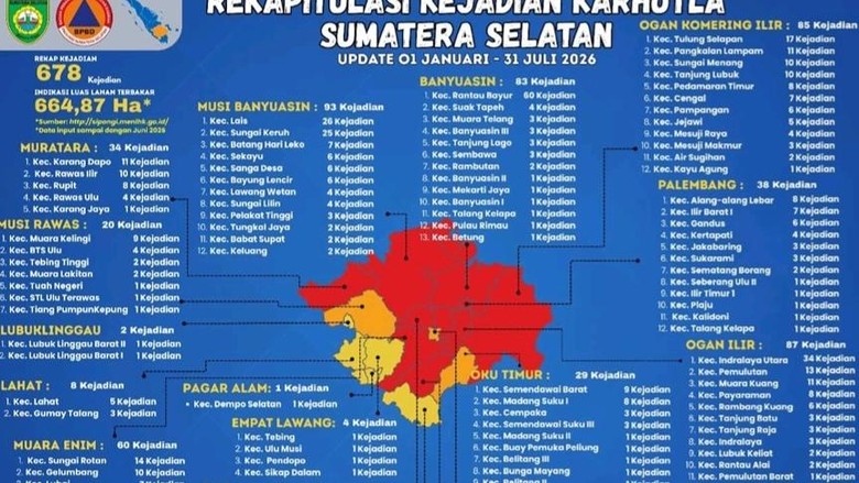 Zona Merah Karhutla di Sumsel Jadi 9 Daerah, Mana Saja?