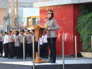 Pesan AKBP Yenni Diarty Saat Pimpin Apel Perdana di Polres Bojonegoro