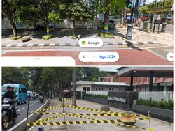 Before-After Trotoar Depan Lapangan Padel Bandung Lokasi 10 Pohon Ditebang