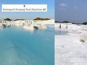 Mirip Pegunungan Salju, Lokasi Wisata Ini Ternyata Tumpukan Limbah Marmer