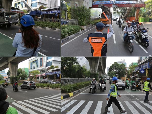 Wajah Baru Penyebrangan di Tendean, JPO Berganti Pelican Crossing
