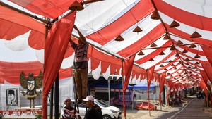 Lorong Merah Putih Sepanjang 650 Meter Semarakkan HUT Ke-81 RI di Tasikmalaya