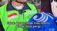 Ojol Tolak Bule Tak Mau Pakai Helm Panen Pujian dari Warganet dan Polisi