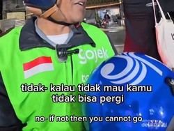 Ojol Tolak Bule Tak Mau Pakai Helm Panen Pujian dari Warganet dan Polisi