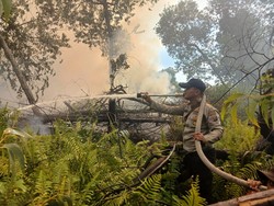 Polisi-TNI Padamkan Karhutla di Pelalawan, Heli Water Bombing Diturunkan