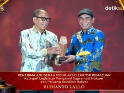 Rudianto Lallo Dianugerahi detiktimur Awards 2026 Legislator Pengawal Supremasi Hukum