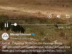 Oro-oro Kesongo Blora Meletus Lagi, 6 Kali Semburkan Lumpur