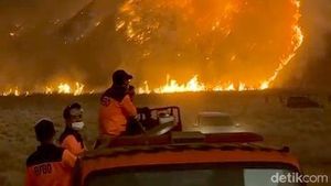 Potret Kebakaran Bromo Semakin Meluas